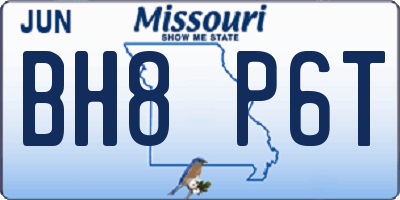 MO license plate BH8P6T