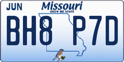 MO license plate BH8P7D