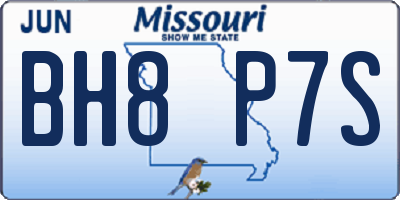 MO license plate BH8P7S