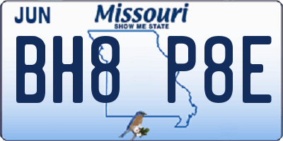 MO license plate BH8P8E