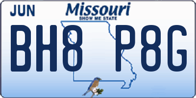 MO license plate BH8P8G