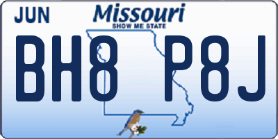 MO license plate BH8P8J