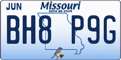 MO license plate BH8P9G