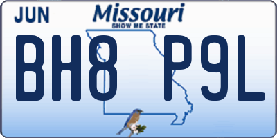 MO license plate BH8P9L