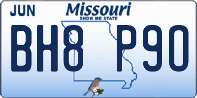 MO license plate BH8P9O
