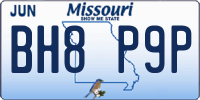 MO license plate BH8P9P