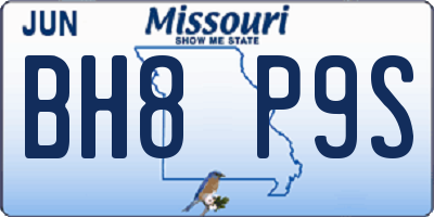 MO license plate BH8P9S