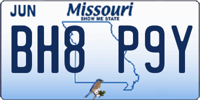 MO license plate BH8P9Y