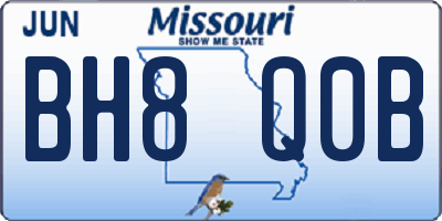 MO license plate BH8Q0B