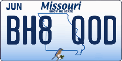 MO license plate BH8Q0D