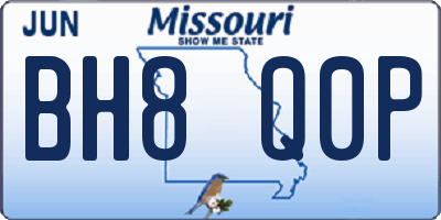 MO license plate BH8Q0P