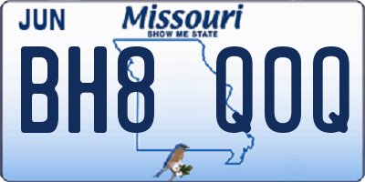 MO license plate BH8Q0Q