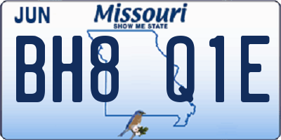 MO license plate BH8Q1E