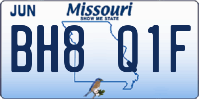 MO license plate BH8Q1F