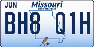 MO license plate BH8Q1H