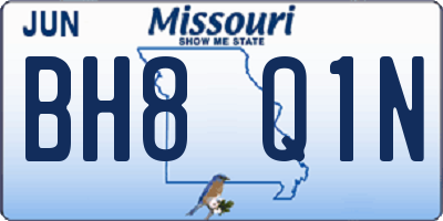 MO license plate BH8Q1N