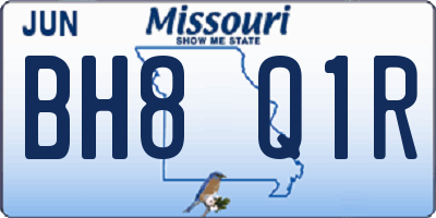 MO license plate BH8Q1R