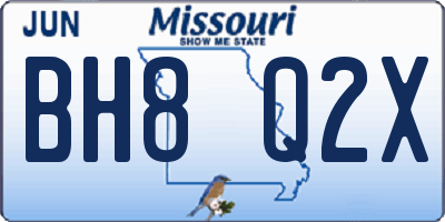 MO license plate BH8Q2X