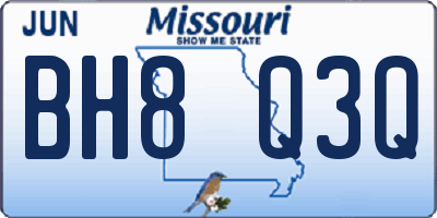 MO license plate BH8Q3Q