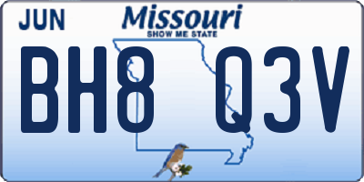 MO license plate BH8Q3V