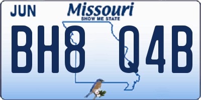 MO license plate BH8Q4B