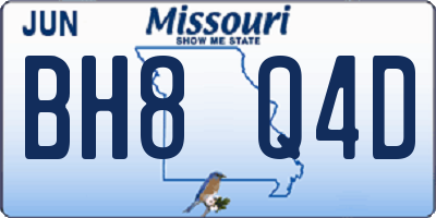 MO license plate BH8Q4D
