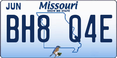 MO license plate BH8Q4E