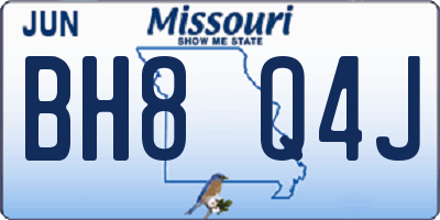 MO license plate BH8Q4J
