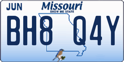 MO license plate BH8Q4Y