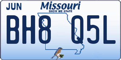 MO license plate BH8Q5L
