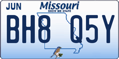 MO license plate BH8Q5Y