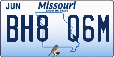 MO license plate BH8Q6M