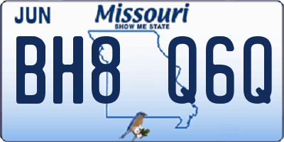 MO license plate BH8Q6Q
