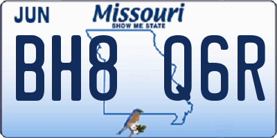 MO license plate BH8Q6R