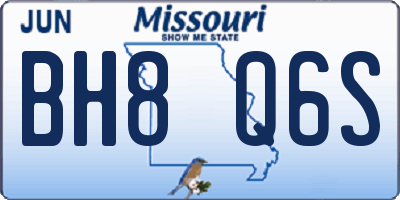 MO license plate BH8Q6S