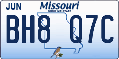MO license plate BH8Q7C