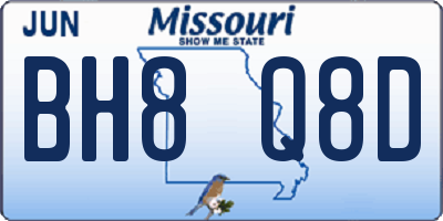 MO license plate BH8Q8D