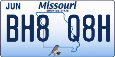 MO license plate BH8Q8H