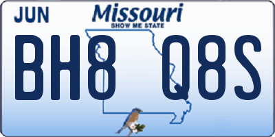 MO license plate BH8Q8S