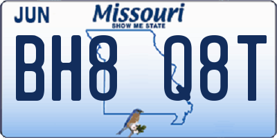 MO license plate BH8Q8T
