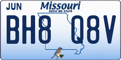 MO license plate BH8Q8V