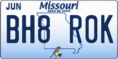MO license plate BH8R0K