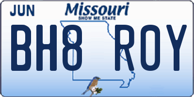 MO license plate BH8R0Y