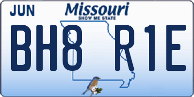 MO license plate BH8R1E
