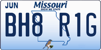 MO license plate BH8R1G