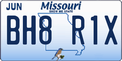 MO license plate BH8R1X