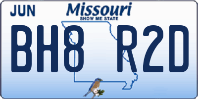 MO license plate BH8R2D