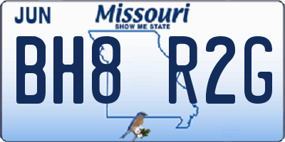 MO license plate BH8R2G