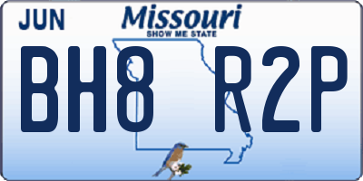 MO license plate BH8R2P