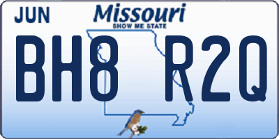 MO license plate BH8R2Q